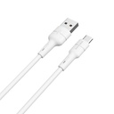 CABLE DE DATOS DE CARGA DE SILICONA BX30,NEGRO, PARA MICRO, BOROFONE.