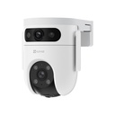 CÁMARA DE EXTERIOR PTZ, RESOLUCION 2K EN C/U (3MP), LENTE DUAL, WIFI LENTE 2.8+6MM, LENTE PANORÁMICO Y GIRO DE 360°,H.265, ADMITE TARJETA MICROSD HASTA 512 GB.